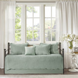6 Piece Reversible Scalloped Edge Daybed Cover Set Seafoam Daybed B03597554