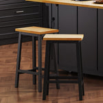 ZUN K&K Solid Wood Bar Stools , 25.6" Tall Set of 2 Bar Chairs, Kitchen Counter Stools N707P185529B