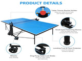 Offical Size Outdoor Table Tennis Table Foldable & Portable Ping Pong Table Set for Indoor Games W1408P436372
