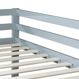 Solid Wooden, Solid Rubber Wooden Twin over Twin Loft Bed with Ladder, with Bed Platform of W504P191663