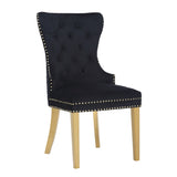 Simba Gold 2 Piece Dinning Chair Finish with Velvet Fabric in Black 659436063105