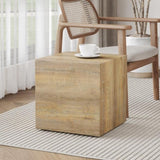 ZUN Elevate your living space with this square modern MDF coffee table that showcases smooth, light wood W1151P187996