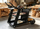 Heavy Duty Welding Cart 3-Tier, 400 Lbs Rolling Welder Cart with 360&deg Swivel Wheels & Tank Safety 84266210