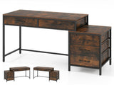 5 Drawer Computer Desk Reversible Drawers & Printer Shelf, Industrial Home Office Writing Desk 64255846