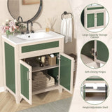 ZUN 30'' Bathroom Vanity with Ceramic Sink Combo Set, Solid Wood Frame Modern Bathroom Storage N710P194128Z