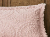 Full/Queen Embroidered Medallion Faux Fur Ultra Plush Comforter Mini Set B03597037