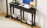 TREXM Entryway Table with 4 Drawers, Retro Console Table with Open Shelf for Entryways, Living N715P202860B