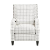 Push Back Reclining Chair Transitional Style Off-White Self-Reclining Motion Chair 1pc Cushion Seat B011P359598