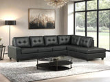Modern Upholstered Sectional Sofa with Reversible Chaise, Black, Large Seating, Supportive Foam B2771P498538