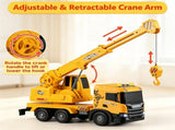 Kids Realistic Crane Truck Toy, Friction Drive Construction Vehicle with Lights Sounds & Water 44553726