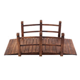 ZUN Arch Bridge Small Wooden Bridge Courtyard Outdoor Anticorrosive Wood Landscape Bridge Carbonization 45184296