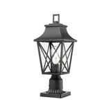 Outdoor Post Light, Black Pole Lantern Lighting Fixture with Pier Mount Base Hard Wired, Outdoor W2714P218535