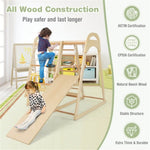 ZUN 6-in-1 Wooden Kids Jungle Gym Playset 51873158