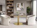 31.5"Square Modern Tulip Dining Table, Sintered Stone Tabletop with Luxury Faux Marble Print, W3316P543040