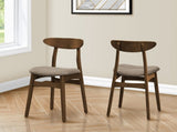 Dining Chair, 32" Height, Set Of 2, Side, Upholstered, Kitchen, Dining Room, Dark Walnut, Beige B2710P287012