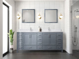Dark Grey Double Bath Vanity 84 in. W x 22 in. D, with Cultured Marble Top B2731P259154