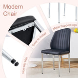 Set of Four Black PU Comfort Dining Chairs .Dining chair with extended backrest,BLACK W1151P167544