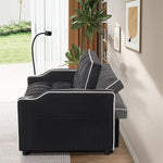 ZUN 1 multifunctional foldable sofa bed in 3 different lengths, modern sofa, upgraded suede fabric, W1910P268394