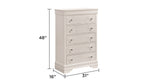 ZUN Blaze Modern Style 5-Drawer Chest Made with Wood in White B009P286633