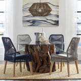 Grey and Weathered Wash Woven Back Side Chairs B062P145460