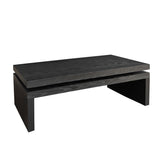 ZUN Modern Coffee Table, Black Wooden Coffee Table, Rectangle Cocktail Tea Table for Living Room, 47.6" W2729P198990