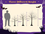 3 Pac Halloween Spooky Tree with Purple Lights, 4FT 5FT and 6FT, Lighted Black Tree for Halloween 02082078
