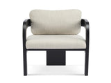 2-Pack Dining Chairs with Pillow Back, Beige Fabric, Black Solid Wood Frame N779P298399A