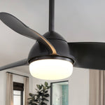 ZUN 42 Inch Indoor ABS Ceiling Fan With 6 Speed Remote Control Dimmable Reversible DC Motor With Light W882140935