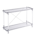 43.31'' Chrome Glass Sofa Table, Acrylic Side Table, Console Table for Living Room& Bedroom W821P184417
