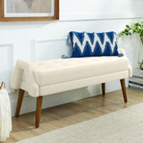 Modern living room bench, made of looped yarn fabric, with soft cushion, irregular geometric W487P183022