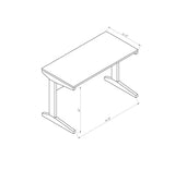 Home office desk with modesty panel and detached cabinet on locking wheels with two drawers B107P283305