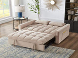4 in1 Loveseat Sofa Bed Armrests & Storage Pockets, Multi-Function Tufted Pull-out Sofa Bed W2186P166128