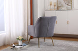 ZUN Modern Mid Century Chair velvet Sherpa Armchair for Living Room Bedroom Office Easy Assemble W136165559