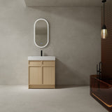 30" Freestanding Bathroom Vanity with White Resin Sink & 2 Soft-Close Cabinet Doors W999P239160