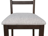 2pc Contemporary Rich Wood Finish Beautifully Crafted Ladder-back Dining Chairs Wooden Brown Gray B011P315733