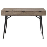 ZUN Rustic Driftwood and Dark Bronze 1-drawer Writing Desk B062P153668