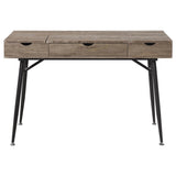 ZUN Rustic Driftwood and Dark Bronze 1-drawer Writing Desk B062P153668