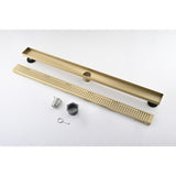 36 Inches Linear Shower Drain with Removable Quadrato Pattern Grate, 304 Stainless Shower Drain W928P199320
