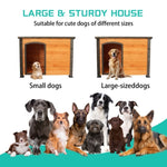 ZUN 44"Dog House Outdoor & Indoor Wooden Dog Kennel for Winter with Raised Feet Weatherproof for Large 79708038