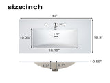 30" Bathroom Vanity with Sink, MDF and Solid Wood Frame, 1 Divider Drawer and 2 Soft-close Doors N729P321376B