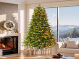 7.5FT Premium Life-Like Full Flocked Christmas Tree with Sturdy Metal Stand, Fire-Resistant Tips, N710P523033F