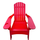Outdoor or indoor Wood Adirondack chair with an hole to hold umbrella on the arm ,red W2297P143391