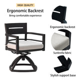 Outdoor Patio Aluminum Swivel Rocker 2PCS with Outdoor-grade Sunbrella Fabric Cushions, Ember Black W1886P163383