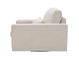1pc Swivel Chair Plush Cushioned Seat Beige Boucle Upholstery Ergonomic Design Solid Wood Modern B011P304429