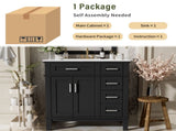 30" Bathroom Vanity with Ceramic Sink, Modern Storage Cabinet with Soft-Close Doors, Deep Drawer & N729P427118B