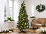 Green 6' Pre-Lit Slim Noble Christmas Tree with 200 Warm White LED Lights & 390 Realistic 36560439