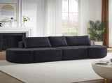 106.3-inch V-shaped modular sofa set in chenille fabric, featuring three throw pillows and two W3505P383964
