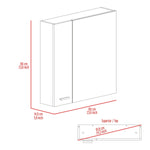 ZUN 4-Shelf Bathroom Medicine Cabinet with Mirror B06280226