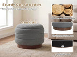 Round Rotating Storage Footstool with Solid Wood Frame, No Assembly Required Makeup Chair with 5.5 77685920