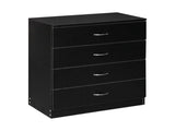 Modern Simple 4-Drawer Dresser Black 67789972